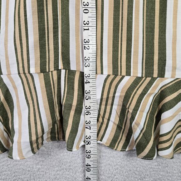 Naif Wrap Mini Dress Womens Medium V Neck Tie Waist Flounce Hem Stripped New - Picture 10 of 10